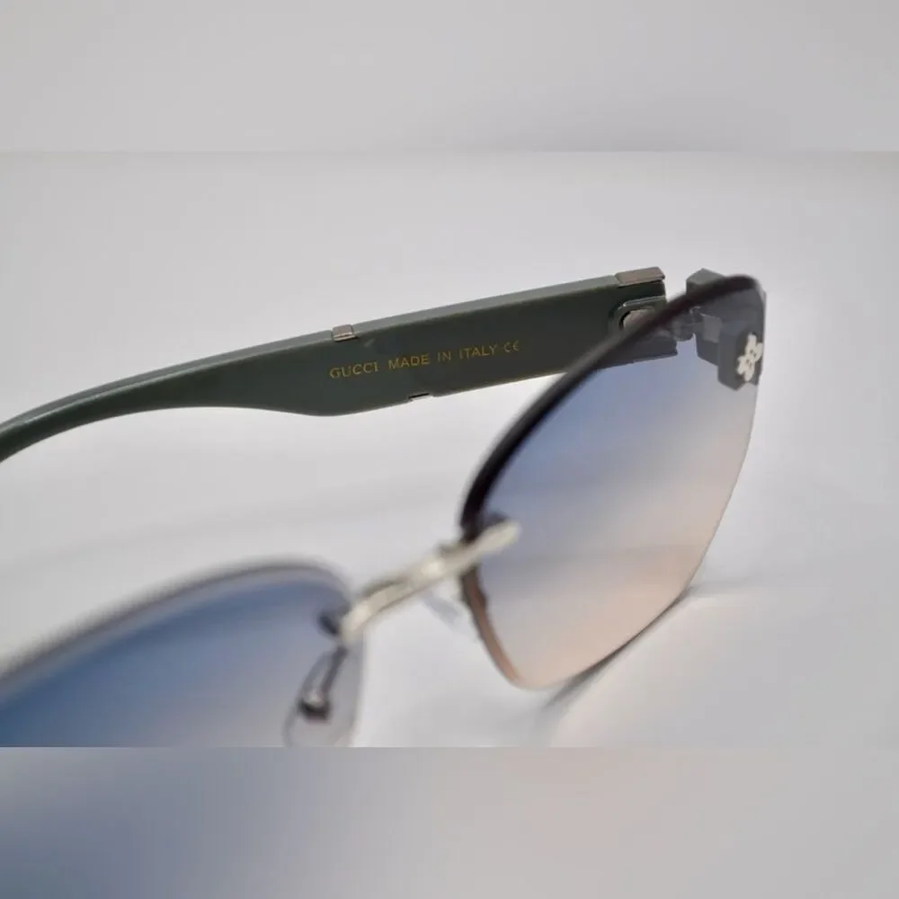Gucci Women’s Sunglasses | Silver & Grey-Blue Frame | Blue-Brown Gradient Lens - Picture 4 of 16